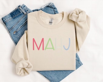 Mahjong-geborduurd sweatshirt | Dot Crak Bam | Joker | Tegels | MAHJ