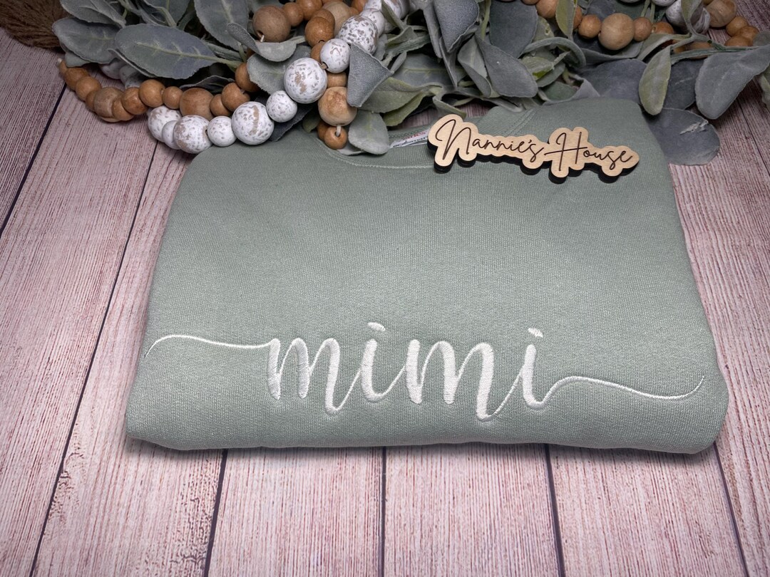 Mimi Script Embroidered Sweatshirt - Etsy