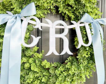 Personalized Baby Name Monogram Banner for Wreath, High Chair, Bassinet, or Nursery Decor | Baby Shower Decor | Hospital Birth Announcement
