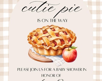 Cute Pie babyshower-inbjudan