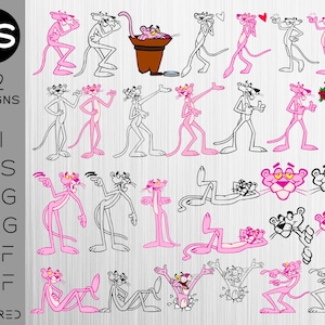 Digitaldrucke - Svg - AI - Esp - Png - Pdf - Dxf - Layered Vector - Cricut - Instant Download - Cartoon - Pink Panther - Qualitätsprodukt!