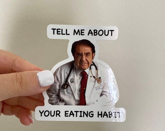 Dr. Nowzaradan Magnet “Tell me about your eating habit” Funny Fridge Magnet Doctor Nurse Magnet