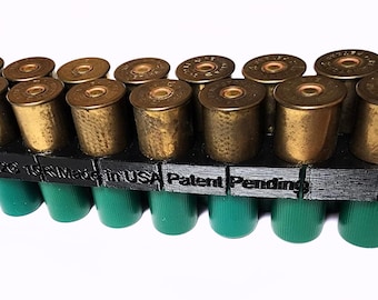 15 Shell Hard-Case Bandolier, Shotgun Shell Holder, Ammo Carrier, 12 Gauge