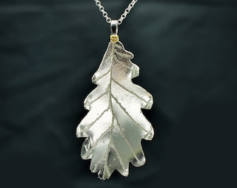 Oak Leaf Pendant | Sterling Silver Leaf Necklace