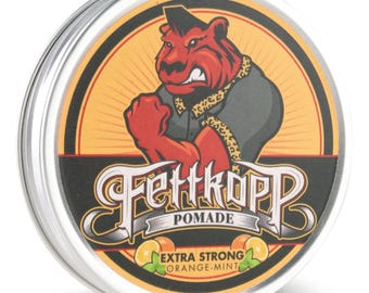 Pomada Fettkopf Extra Fuerte Clásica - Naranja/Menta - Fijación fuerte