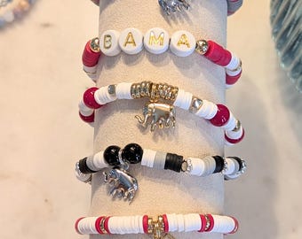 Alabama Crimson Tide Bracelet: Stretchy Beaded State Jewelry