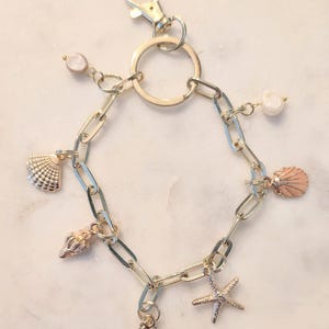 Seashell Handbag Charm: Coastal Ocean Keychain