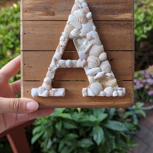 Small Seashell Letter Decor: Personalized Coastal Decor, Beach Wall Hanging