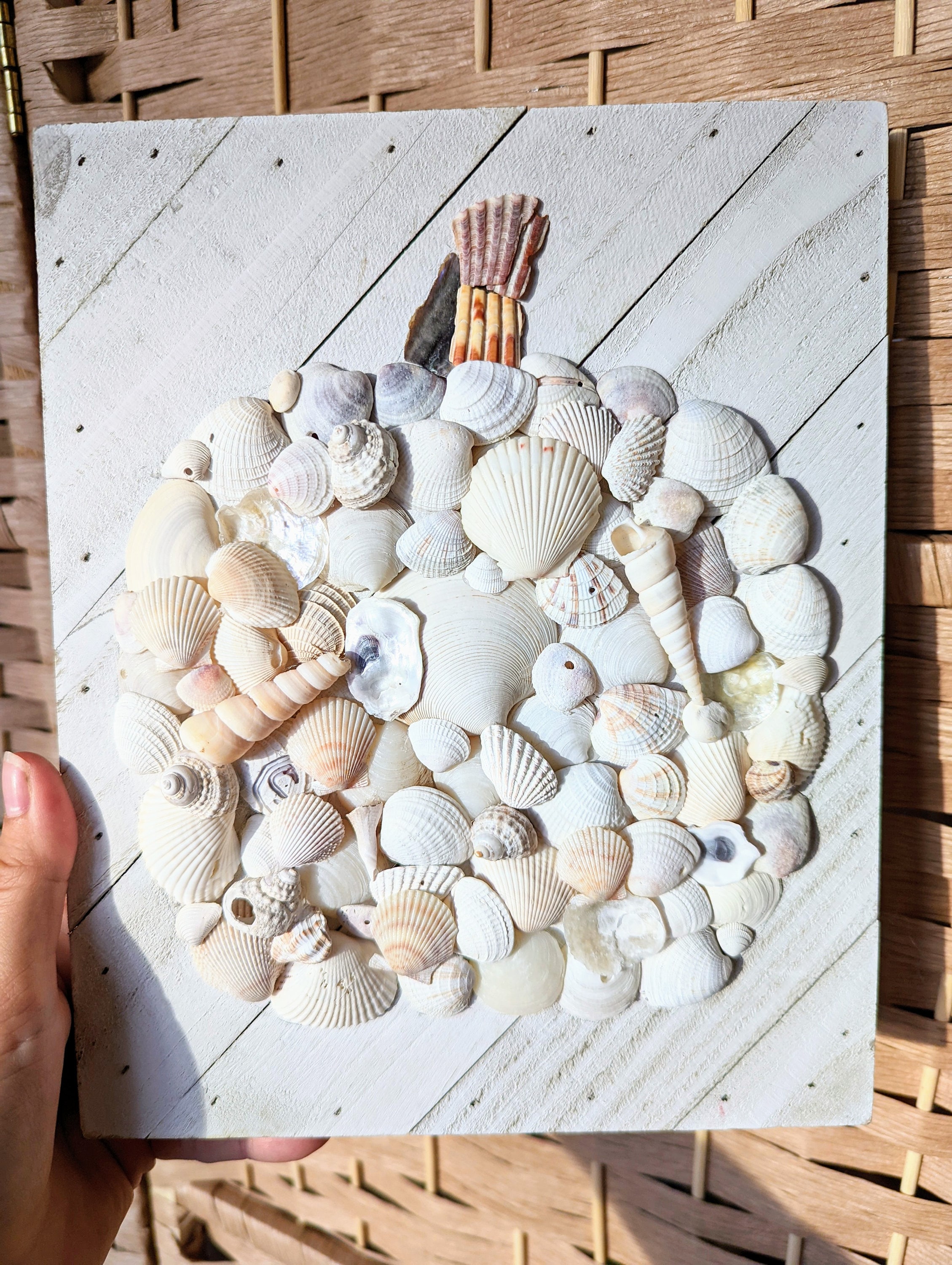 Seashell Pumpkin Wall Art: Coastal Fall Decor - Etsy
