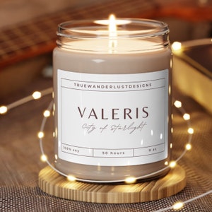Valeris Kerze, Acotar Thema Geschenke, Buch inspirierte Thema Kerze Geschenke, Fantasy Themen Kerze Geschenke, Acotar Fan Geschenk, Buch-Liebhaber Thema Kerze