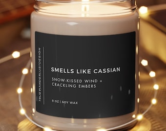 Huele a Cassian, regalo de vela temática de Acotar, vela temática inspirada en libros, vela temática de fantasía, regalo temático de fans de Acotar, vela amante de los libros