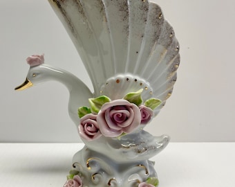 Vintage Japanese Swan Vase or Planter