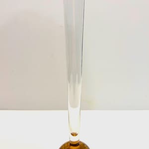 Midcentury Hand Blown Amber Glass Bud Vase Controlled Bubble Vase