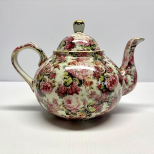 Porcelain Rose Chintz Tea Pot