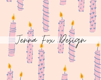 Bestand verjaardagskaars naadloos patroon, herhaling feest, handgetekende verjaardagsfeestje ontwerp, digitale viering papieren, inpakpapier feest