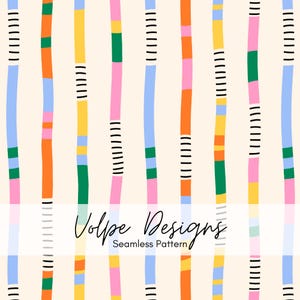 Funky Stripes Seamless Pattern, Colorful Whimsical Funhaus Repeat, Quirky Fun Playful pattern for kids, Brand packaging, Digital Papers, PNG