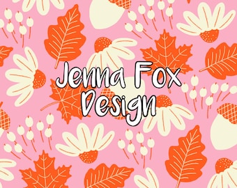 Herfst naadloos bloemenpatroon, herfstbladeren naadloos patroon, bladeren en eikels, herfst, madeliefjebloemen, botanische herfstbloemen, herfstbladeren