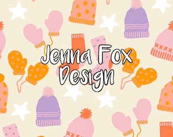 Wintermutsen en -handschoenen naadloos patroon, winterherhaling, sokken, mutsen, handschoenen, winterkleding, leuke kerstherhaling, sneeuwkleding