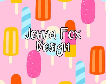 Naadloos zomerijslollypatroon, schattig zomers naadloos patroon voor kleding en accessoires, roze ijslolly, naadloos ijspatroon