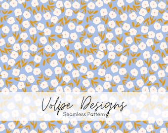 Ditsy naadloze bloemmotief, Cottagecore-bloemen herhalen, vintage lente zomer bloemen, kleine bloemen, commercieel png-bestand, digitaal papier