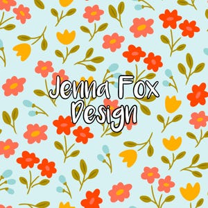 Bright spring floral seamless pattern file for commercial use 300 DPI PNG JPG spring surface design cute florals summer instant download