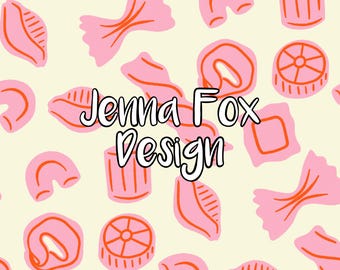 Schattig naadloze pastapatroon, roze pasta, Italiaanse keuken, Italiaanse zomeresthetiek, ontwerp van voedseloppervlak, commercieel gebruik png JPG-download