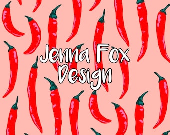 Chilipeper naadloos patroon, rode hete pepers, roze en rode chilipepers, gekruid eten, pittige pepers, rode pepers, digitale bestanden