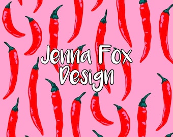 Chilipeper naadloos patroon, rode hete pepers, roze en rode chilipepers, gekruid eten, pittige pepers, rode pepers, digitale bestanden