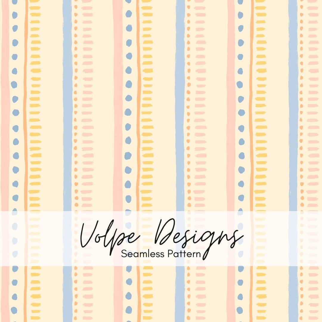 Fun Stripes Seamless Pattern, Pastel Funky Stripes and Polka Dots ...