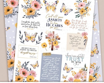Angst Bibel Vers Aufkleber: Christian Journaling (Digitaler Download)