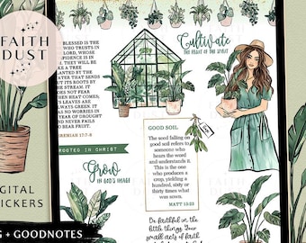 Spiritual Growth Digital Stickers: Christian Bible Journaling (PNG, GoodNotes)