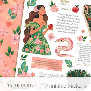 Eve Printable Bible Journaling Stickers: Women of the Bible (PDF,JPG)