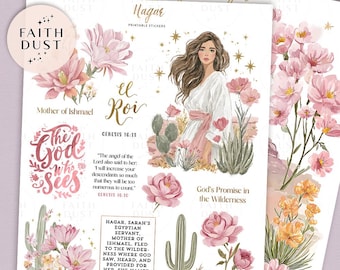 Hagar Printable Stickers, Women of the Bible, Faith, Bible Journaling, devotional printable, Christian stickers (PDF, JPG)