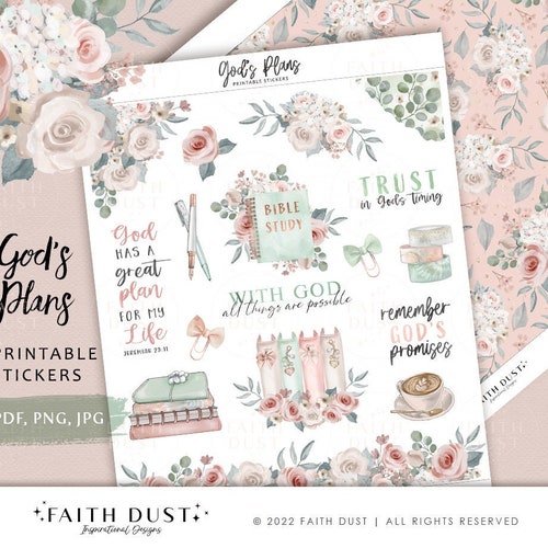 Printable Bible Journaling Stickers Cricut Bible Journal Etsy