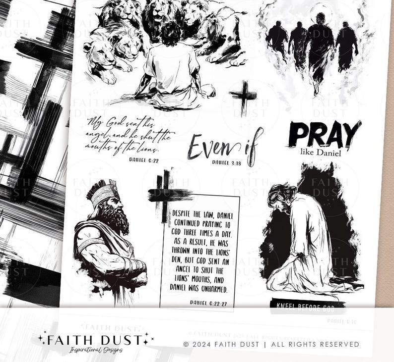 Daniel Scripture Template Daniel Printable Stickers, Men of the Bible, Bible Journaling Stickers ...