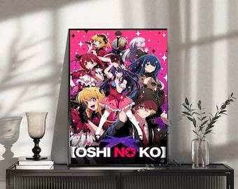 Oshi no Ko anime poster, Ai Hoshino manga Wall Art Print, Japans idool anime decor, kleurrijke Otaku kamer esthetisch cadeau