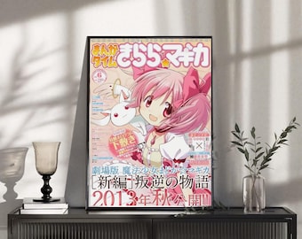 Dark Magical Girl Gothic Fantasy anime poster, pastel heks grillige manga cover kunst aan de muur, leuke psychologische thriller Japans