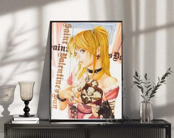 Op donkere mangameisjes geïnspireerde poster gotische anime Valentine Wall Art Print
