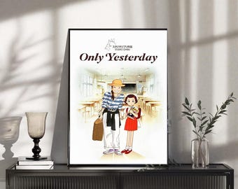 Only Yesterday Poster Studio Ghibli Anime Wall Art Movie Print Childhood Nostalgia Gift