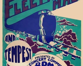 fleetwood mac 1973 vintage concert poster live music show artwork