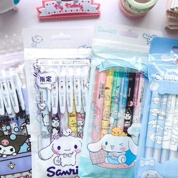 6PCS Set Kawaii Sanrio Roller Ball Pen Cartoon Anime Stationery