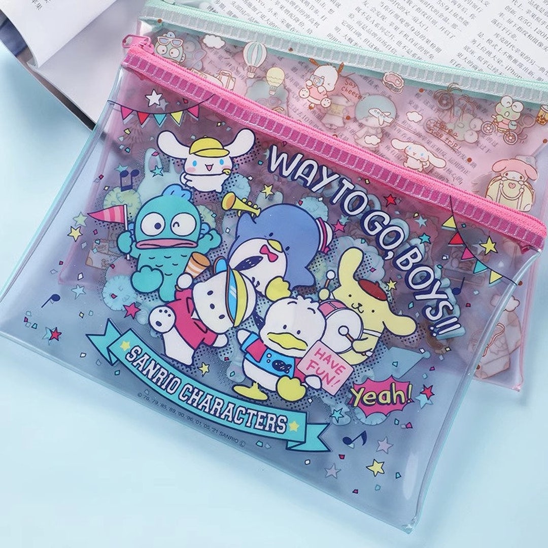 Cute Clear Stationery Bags Kawaii Slider Makeup Case Cartoon - Etsy