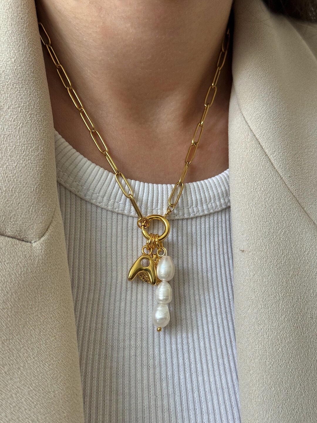 Build Your Own Charm Necklace, Mutli Charm Chain Necklace, Ulink Chain ...