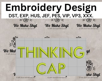 Thinking Cap embroidery design