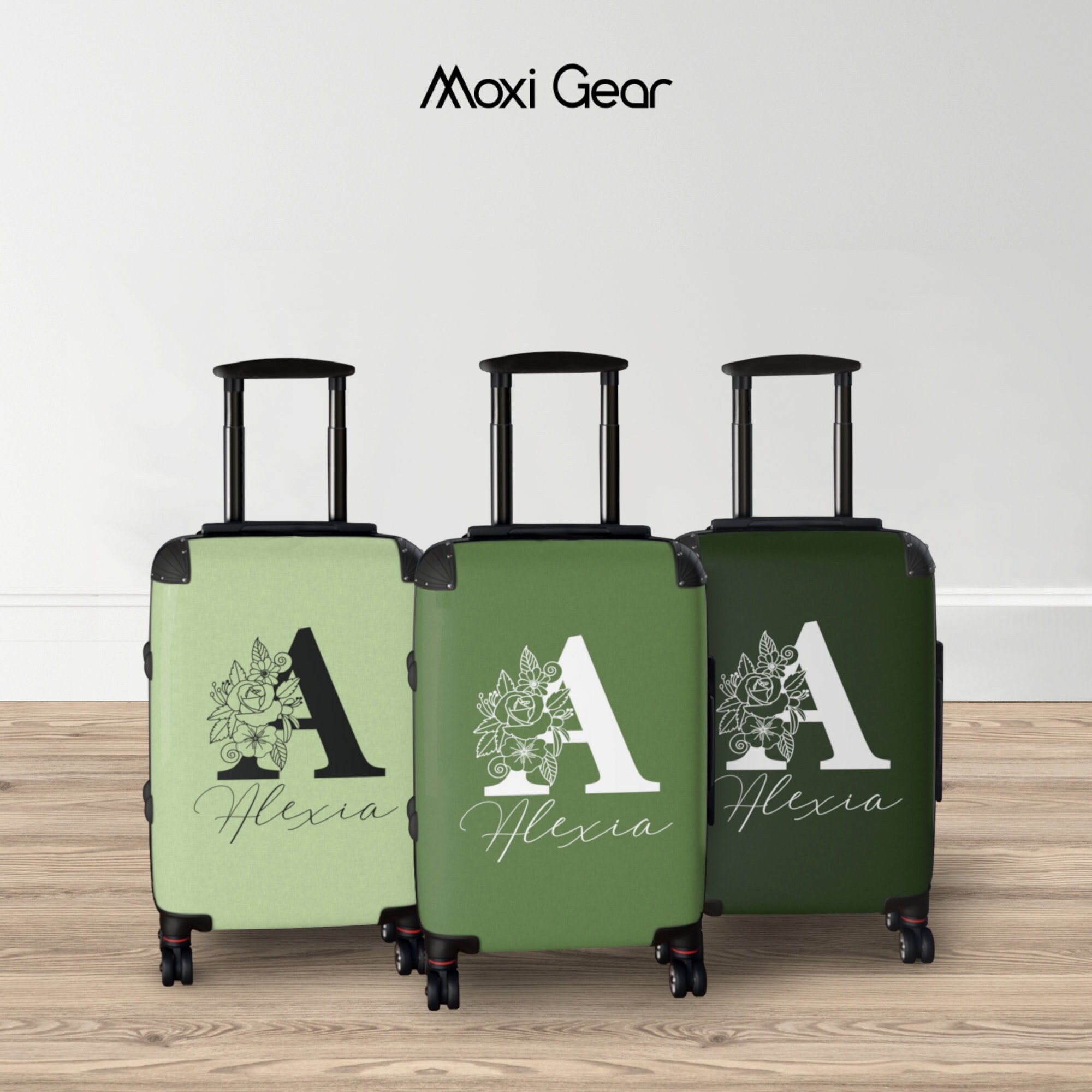 Custom Luggage With Monogram Green Suitcase Floral Letter Personalized Luggage 4 Wheel Custom Carry-on Checked Luggage With Custom Name Gift - Etsy Custom Luggage With Monogram Green Suitcase Floral Letter Personalized Luggage 4 Wheel Custom Carry-on Checked Luggage With Custom Name Gift - Etsy