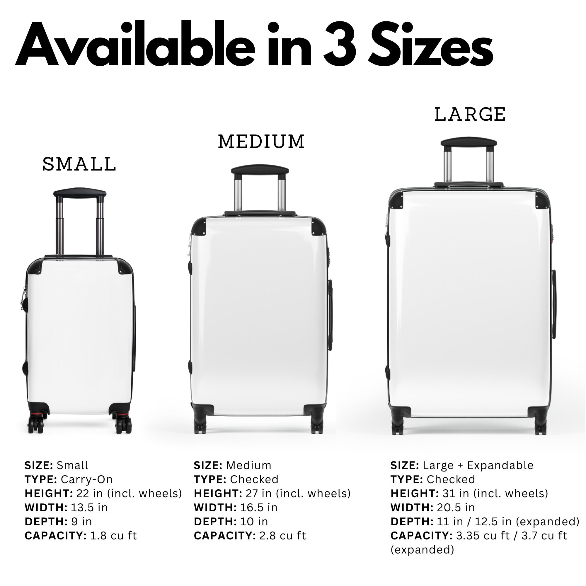 Hard Shell Luggage With Spinner Wheel and Lock Carry on Checked
