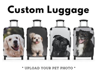 Custom Pet Photo Luggage Personalized Suitcase with Pet Picture Custom Luggage for Dog Owner Custom Carry-On Custom Travel Gift Dog Mom Dad