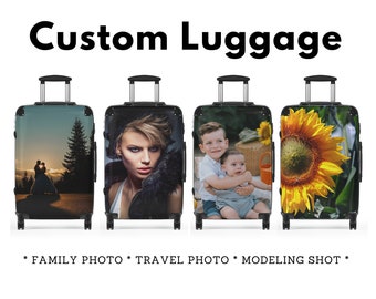 Custom Photo Suitcase Personalized Luggage with Picture Custom Luggage Custom Carry-On Family Photo Gift Custom Travel Suitcase Upload Photo