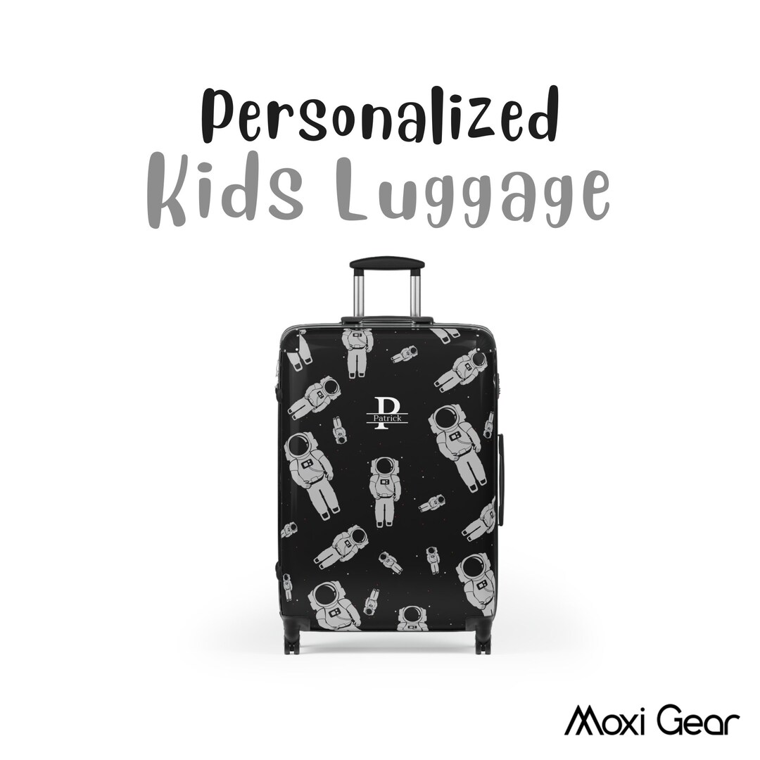 Personalized 4 Wheel Kids Suitcase Custom Children Luggage Etsy