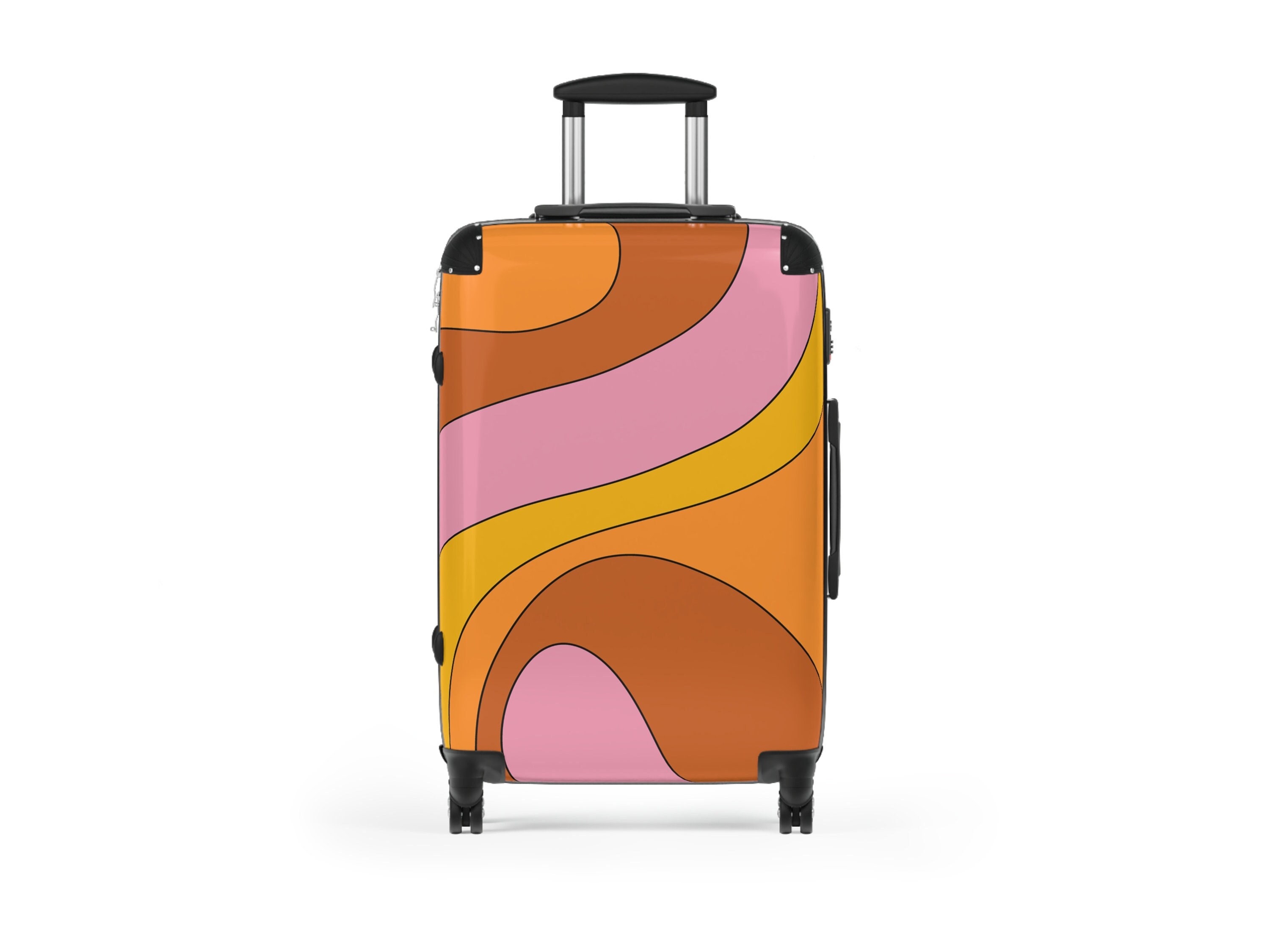 70's Retro Travel Bag, Rising Sun, Groovy, Orange, Brown, Yellow, Hipp –  Mid Century Modern Gal